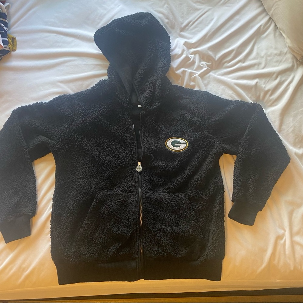 Black Geenbay Packers full zip sherpa